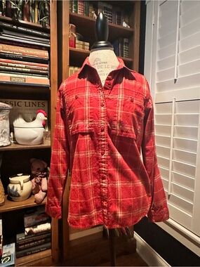 REI Red Plaid Button-Down Shirt